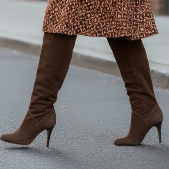 Cole Haan Shoes - Cole Haan / Nike Air Brown Suede Stretchy Knee Height Boots - 6.5B
